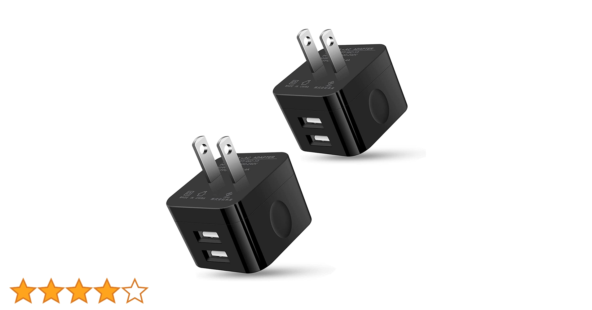 2個組 USBアダプター 黒ブラック 4ポート 急速充電器 iPhone等 uk Amazon | USBコンセント 2ポート 12W ACアダプター 2.4A USB急速